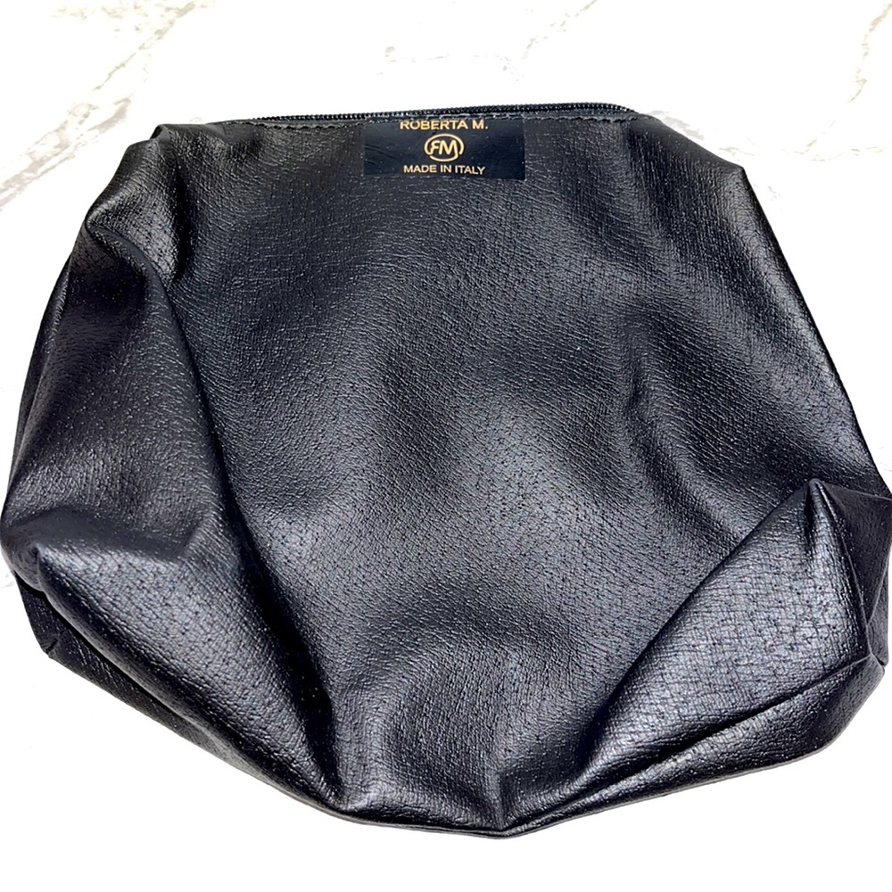 Roberta M Italy black pouch makeup bag